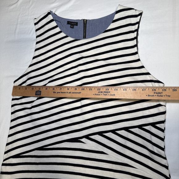 Talbots Sleeveless Dress Size Large White Black French Stripes Pockets Resort - Picture 4 of 15